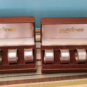 8 Burdines Pewter Napkin Rings